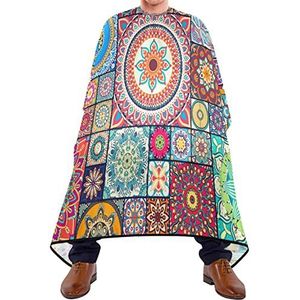 Haarknipschort 140x168cm, mode mandala inheemse haarsnit cape grote haarstyling cape zachte kappersschort, voor vrouwen, volwassenen, mannen