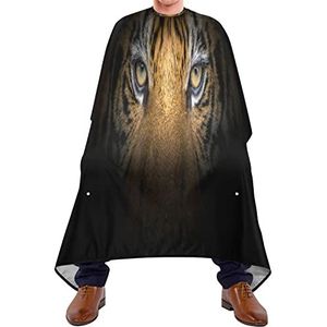 Haarknipschort 140 x 168 cm, tijgerprint, zwarte kappers, cape, duurzame kappersschort, zachte kappers, snijjurk, voor kappers, kappers, haarstyling