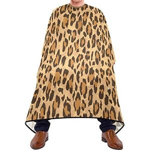 Haarknipschort 140 x 168 cm, klassieke luipaard kappers snijjurk zachte kappers cape grote kappersjurk, voor haarstyling, salon, volwassenen