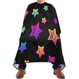 Kapper Cape 140x168cm, Kleurrijke Sterren Zwarte Kappers Schort Met Snap Sluiting Of Haak Haar Styling Cape Unisex Kappers Toga, Voor Haar Styling, Mannen, Verven Styling