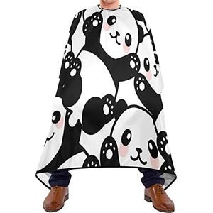 Haar knippen schort 140x168cm, schattige cartoon panda kapper jurk zachte professionele salon cape duurzame kappersschort, voor salon, volwassenen, kapperszaak