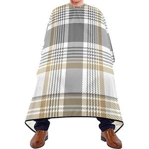 Haarknipschort 140 x 168 cm, geruit patroon kappersjurk, zachte kappersjurk, grote kappersjurk, voor volwassenen, mannen, haarstyling