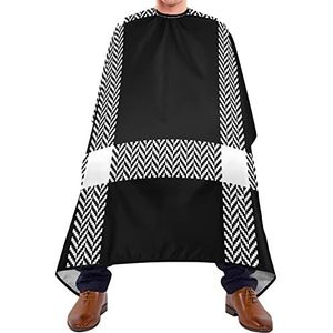 Kapper Cape 140x168cm, zwarte geruite salon kapper cape grote kappersjurk met kliksluiting of haak haarsnit cape, voor het verven styling, mannen, kappers