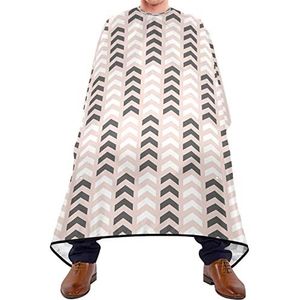 Kapper Cape 140x168cm, roze zigzag pijlen kappersschort met kliksluiting of haak haarstyling cape grote kappers cape, voor haarstyling, kappers, mannen