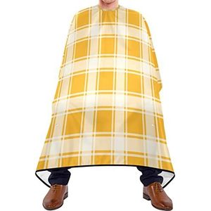 Kapper Cape 140 x 168 cm, geel geruite kappers cape grote haarsnit cape verstelbare kappers snijjurk, voor volwassenen, haarstyling, kinderen