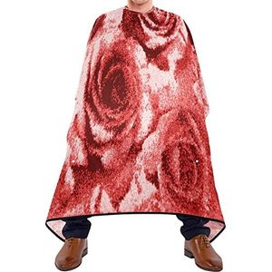 Kapper Cape 140x168cm, Aquarel Rose Rood Haar Snijjurk Zachte Kapper Jurk Unisex Kappers Schort, Voor Kapperszaken, Haar Styling, Mannen