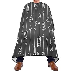 Haar snijden schort 140x168cm, schattige pijlen zwarte salon kapper cape unisex professionele salon cape duurzame kappersjurk, voor mannen, kappers, verven styling
