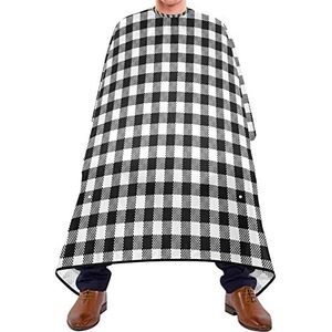 Kapper Cape 140x168cm, Buffalo Zwart Wit Haar Gesneden Cape met Snap Sluiting Of Haak Haar Snijjurk Grote Kappersjurk, Voor Vrouwen, Kappers, Mannen
