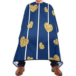 Kapper Cape 140x168cm, Love Heart Navy Blue Kappers Cape Grote Haar Gesneden Cape Met Snap Sluiting Of Haak Haar Knipjurk, Voor Volwassenen, Haar Styling, Verven Styling