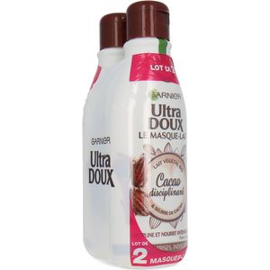 Garnier Ultra Doux Hair Milk Mask Soothing Cacao - 2 x 250 ml (Franse tekst)