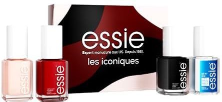 Essie - Les Iconicics-set - 3 grote lakken plus 1 All-in-One Base, versterkende en toplaag - Langdurig en hoogglans - Intense Kleur - 4 x 13,5 ml