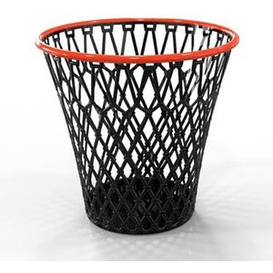 Basketbalmand van polypropyleen, 10 l, wit/oranje