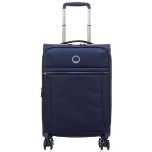 DELSEY PARIS - BROCHANT 2.0 – handbagagekoffer, zacht, rekbaar, 55 x 35 x 28 cm, 40 liter, S - blauw, Blauw, Uittrekbare koffer