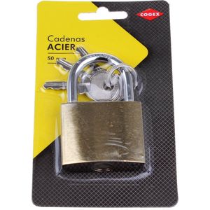 Cogex 80037 hangslot, staal, 50 mm, goudkleurig