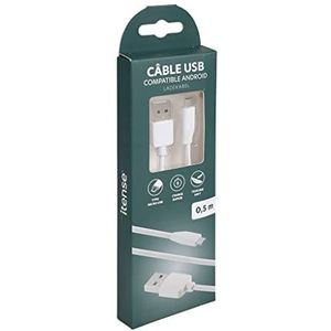 itense - Snellaadkabel, micro-USB, compatibel met Android, lengte: 0,5 m, vermogen: 12 W, duurzaam, uitgangsstroom: DC 5 V/2400 mAh, versterkte eindstukken voor een betere duurzaamheid