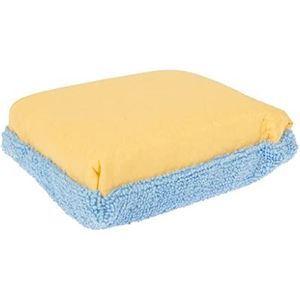 TURBOCAR - Autospons – microvezel en synthetische chamois – afmetingen: 4 x 8 x 12 cm – 1 zijde microvezel & 1 kant chamois – speciaal ontwikkeld voor het drogen en polijsten