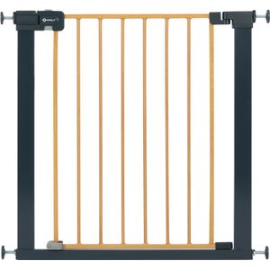 Safety 1st Easy Close Metal Gate, traphek voor kinderen, druk 73-80 cm (max. 108 cm), kinderveiligheidsrooster gemakkelijk met één hand te sluiten, zonder schroeven, dubbele vergrendeling, houteffect