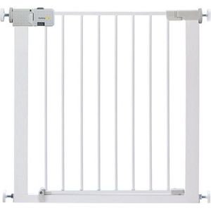 Safety 1st Uittrekbare veiligheidsbarrière, gemakkelijk te sluiten, trapbeschermingsrooster met drukknop, barrière voor baby's, ook praktisch voor honden, van 6 maanden tot 2 jaar, natuurlijk hout