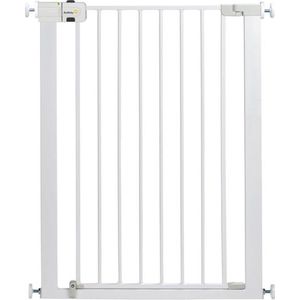 Safety 1st Easy Close Traphekje - Extra Hoog - 73 t/m 80 - Uitbreidbaar - Klembevestiging - Metal White