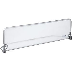 Safety 1st Extra Large Bed Rail 150 cm, Bedhekje peuter, 18 maanden - 5 jaar, Bedhekje voor op reis, Mesh, Automatische vergrendeling, Eenvoudig te reinigen, Grijs en wit