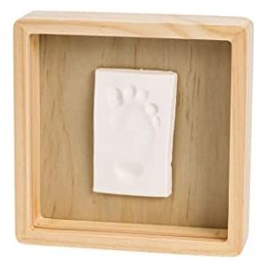 Baby Art Pure Box vingerafdrukset met frame van grenenhout, cadeau-idee voor geboorte, kleur hout