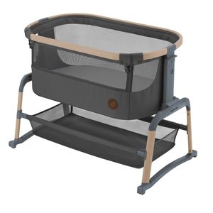 Maxi-Cosi Iora Air Co-sleeper - Beyond Graphite - 100% gerecyclede stoffen - Schommelfunctie - Ademende stoffen - Dik matras