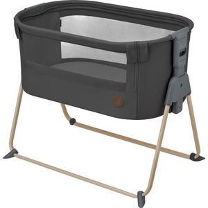 babybay Extra groot bijzetbed van massief beukenhout, kinderbed, hoogte traploos verstelbaar en milieuvriendelijk, met matras, rooster, wielen (wit gelakt