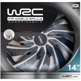 WRC - Wieldoppen - Zilver/Zwart - ABS - Set van 4