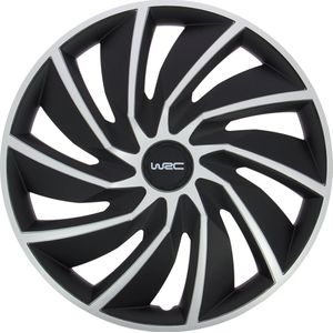 WRC - Wieldoppen - Zilver/Zwart - ABS - Set van 4
