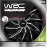 WRC - Wieldoppen - Zilver/Zwart - ABS - Set van 4