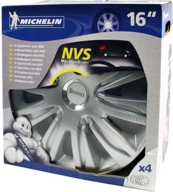 Michelin - Set van 4 Wieldoppen - Lichtgrijs Metallic - ABS Kunststof - Schokbestendig