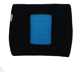 KINE TRAVEL 169821 gelkussen, voor auto, kantoor, ergonomisch, goedgekeurd door een fysiotherapeuten, zwart/blauw, Dimensions: 36,5cm x 33cm x 8cm