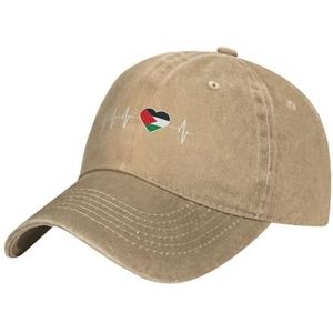 390 Uniseks zonnehoed Palestijnse hartslag I Love Palestina vlag snapback pet zachte pet lichtgewicht casual hoed voor hiphop outdoor zomer, Honkbalpet 280, M