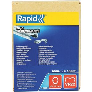 RAPID 40108810 Hekwerk Hogringen VR22 Verzinkt, 1.600 St, voor het Bevestigen van Spandraad en Gaas, voor FP222 en FP20 Hekwerktang5-11 mm,Metaal