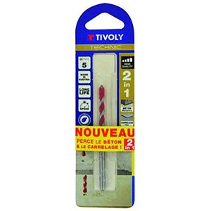 Tivoly 10913020600 betontegelboor, 2-in-1, Technic, rood, Ø 6 mm, 1 stuk