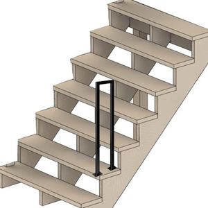 Leuningen smeedijzeren leuningen, ondersteuning 200 kg buitentrapleuning, veranda handreling, zwarte overgangsleuningen voor betonnen trappen of houten trappen (maat: 95 cm (.37,5 inch))