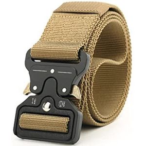 Leger Canvas Riem Mannen Tactische Designer Riemen Voor Jeans Broek Elastische Nylon 4,3 cm Brede Riem Zwart Metalen Gesp Taille Riem: