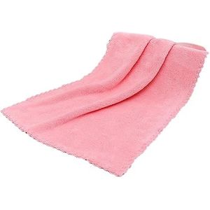 EKSEDTS Hoge-dichtheid koraalvlies absorberende huishoudelijke gezichtsdoeken 35 x 75 cm badstof badhanddoek van handdoek, ultra zacht, polyester, roze