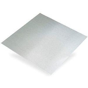 Gegolfde aluminium plaat, kleurloos, dikte 0,5 mm, 500 x 250 mm