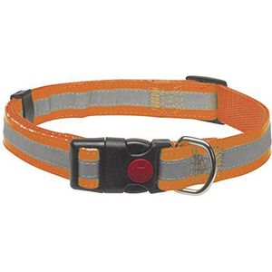 CHAPUIS SELLERIE SLA352 Reflecterende verstelbare hondenhalsband - riem in imitatie-leder oranje - breedte 15 mm - lengte 30-50 cm - maat S