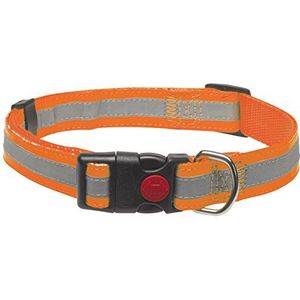 CHAPUIS SELLERIE SLA354 Reflecterende verstelbare hondenhalsband - riem in imitatieleer, oranje - breedte 25 mm - lengte 38-65 cm - maat L