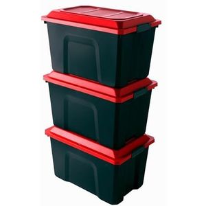 Sundays | set van 3 Locker-opbergdozen - 60 liter - 2 ergonomische clip-on-handgrepen - 4552002