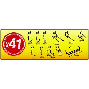Mottez – Gereedschapspaneel – Geperforeerd – 90x60 cm – Inclusief 41 haken