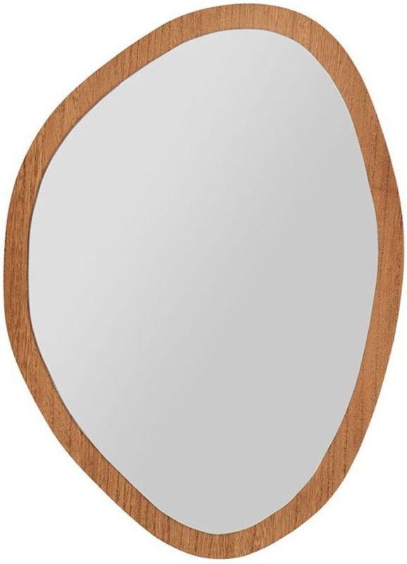 Ostaria - Wandspiegel Flow - Donker Hout - Organische Vorm - 36 x 50 cm - Wanddecoratie