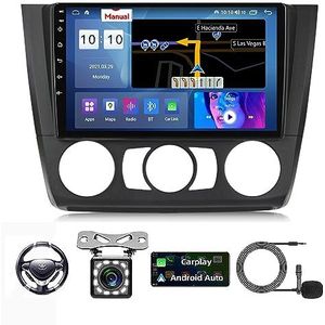 Android Double Din Car Stereo 9 Inch Touchscreen Autoradio Autotoebehoren Multimedia Stuurwielbediening met Navigatie Plug And Play Voor BMW 1 Series E82 E86 E87 2008-2012 (Size : M500S 4G+WIFI 4G+64