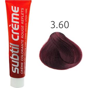 Subtil - Color - Crème Rouge Reflets - 3.60 Kastanje Foncé Rood Intensief - 60 ml