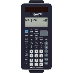 Texas Instruments TI-30X Plus MathPrint Schoolrekenmachine werkt op batterijen, werkt op zonne-energie Zwart Aantal displayposities: 16