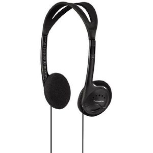 Thomson Stereo-HED1115 Lichte hoofdtelefoon met kabel (bekabelde on-ear, 52 g, 27 mm membraan, 95 dB), zwart, 1,2 m