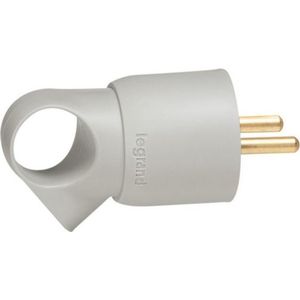 Legrand Annela-stekker met aarding, kunststof, met ring, grijs