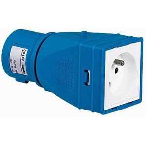 Legrand - Adapter voor huishoudelijke stekker naar industriële pincet, wit